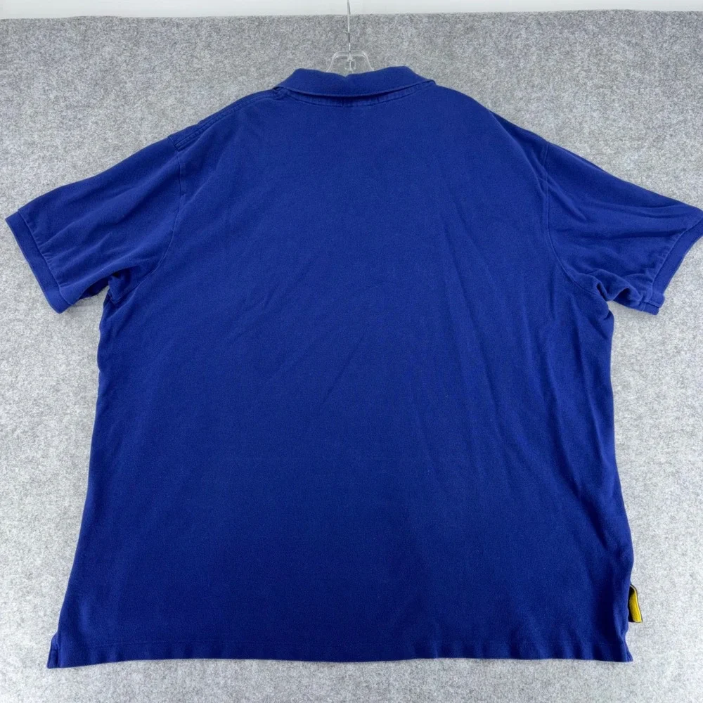 VTG Polo Ralph Lauren Mens 3XB Big Blue Yellow Crest Logo Short Sleeve Shirt Y2K